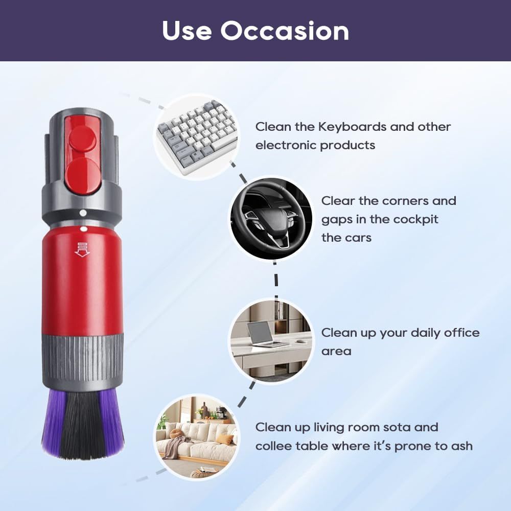Traceless Scratch-ree Dusting Brush Compatible with Dyson V7 V8 V10 V11 V12 V15 Gen5 detect and Gen5 outsize Vacuum Cleaners, Handy Sel-cleaning Sot Bristles NOT or Digital Slim Series