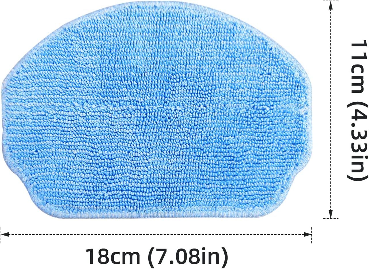 Replacement Parts or MAMNV BR150 BR151 BR152 BR153 BR154 also it ZCWA, GTTVO, ONSON, SHELIKI Robotic Cleaners: 4 Side Brushes, 4 HEPA ilters, 2 Mop Pads