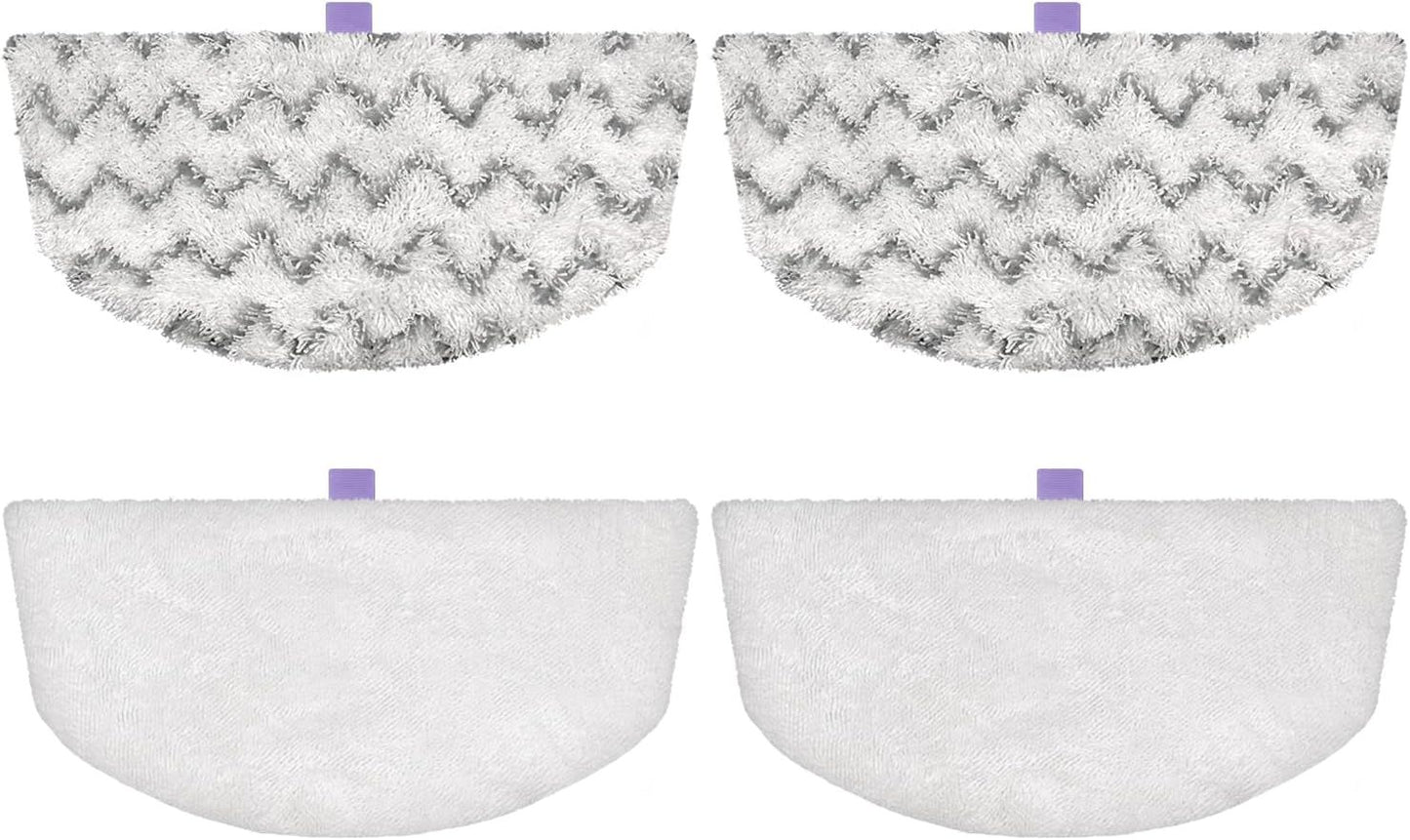 Steam Mop Replacement Pads Compatible with Bissell Powerresh Mop Pads or Bissell 1940 1806 1544 1440 2075 2685 2814 Series Mops Resuable loor Steamer Mop Pad Reills or Dry & Wet Cleaning, 4 Pack