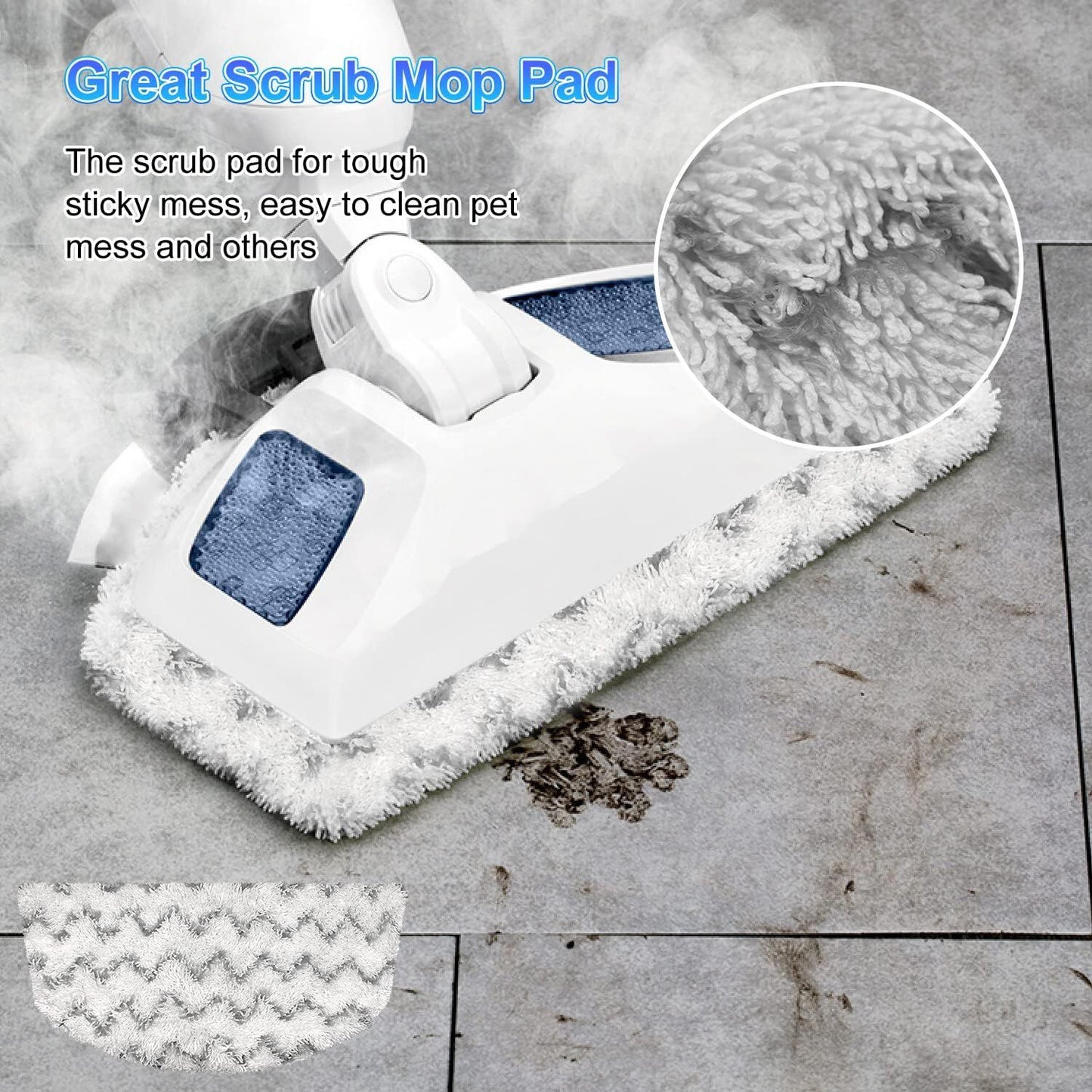 Steam Mop Replacement Pads Compatible with Bissell Powerresh Mop Pads or Bissell 1940 1806 1544 1440 2075 2685 2814 Series Mops Resuable loor Steamer Mop Pad Reills or Dry & Wet Cleaning, 4 Pack