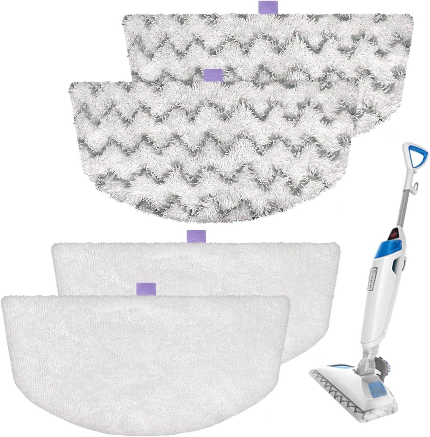 Steam Mop Replacement Pads Compatible with Bissell Powerresh Mop Pads or Bissell 1940 1806 1544 1440 2075 2685 2814 Series Mops Resuable loor Steamer Mop Pad Reills or Dry & Wet Cleaning, 4 Pack