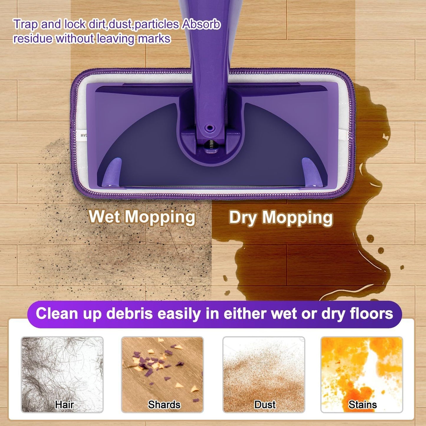 Updated & Innovative Cationic Mop Pads or Swier Wet Jet and Most Velcro 10" 11" 12" Spray Mops, Reusable Swier Wet Jet Mop Pads Replacement