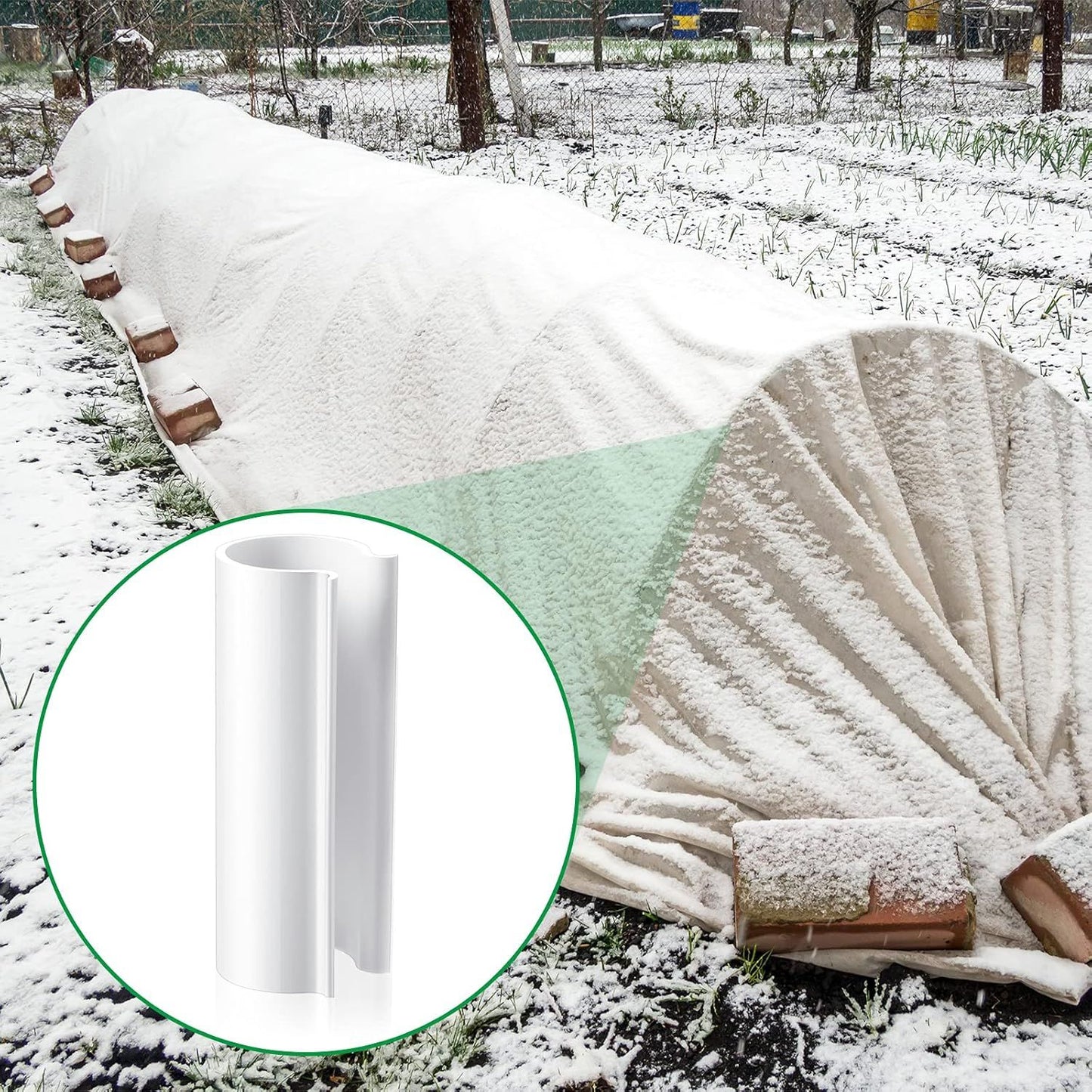 32 Pcs PVC Pipe Clips Pool Cover Clamps or Above Ground Pool Greenhouses, Row Covers, Garden, Shelters, Bird Protection, 2.4 Inch Long(or 1/2 Inch PVC Pipe,White)