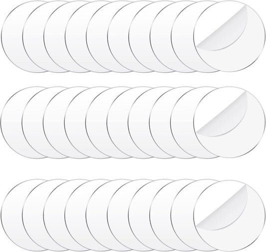30 Pcs 3 Inch Acrylic Circle Blanks Clear Disc Round Transparent Acrylic Coasters Ornament Blanks Miniature Bases or Crats Christmas Ornament DIY Art Projects Suplies