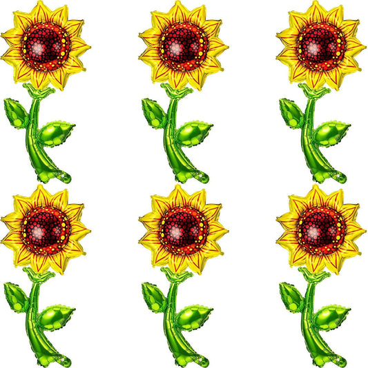 6 Pieces 36 Inch Sunlower Balloons Sunlower Birthday Party Decorations Supplies Yellow Aluminum oil Balloon Garland or Summer lower Theme Party Wedding Baby Shower Decor