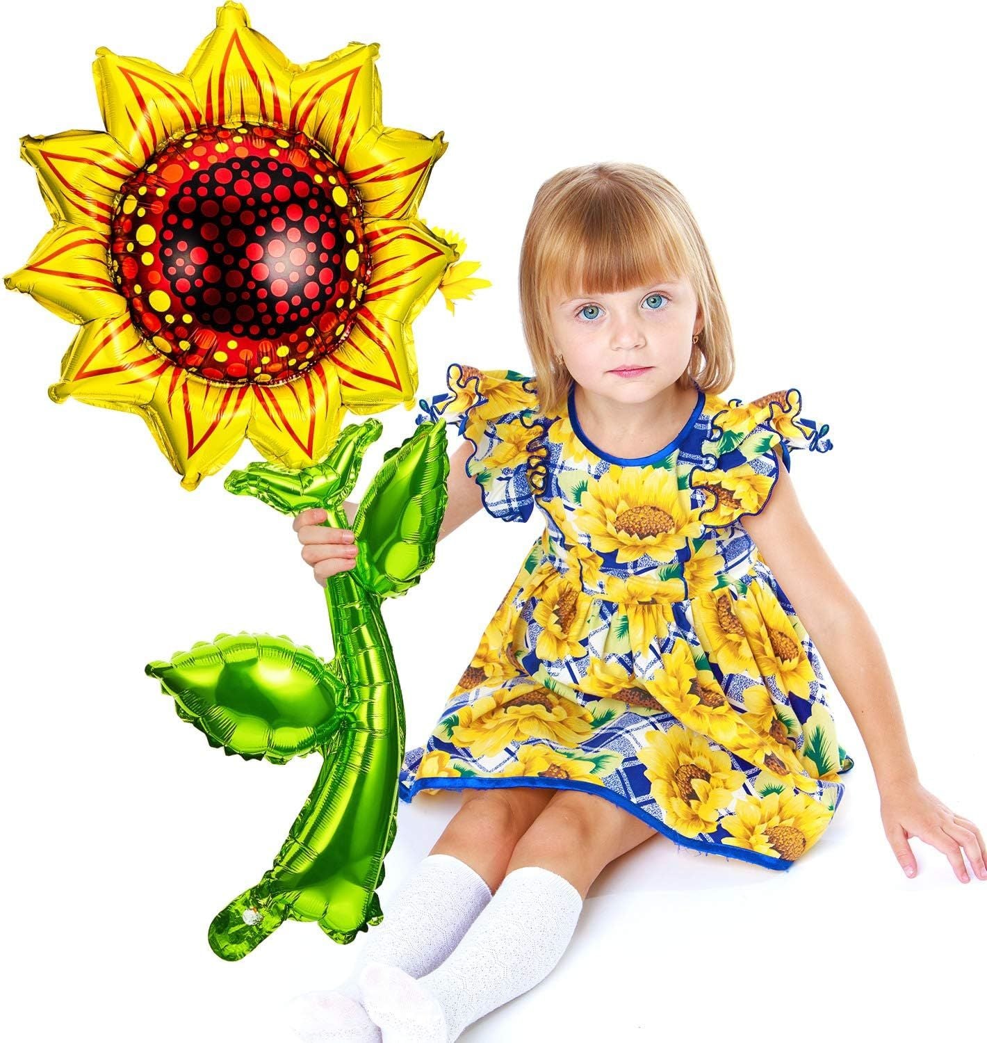 6 Pieces 36 Inch Sunlower Balloons Sunlower Birthday Party Decorations Supplies Yellow Aluminum oil Balloon Garland or Summer lower Theme Party Wedding Baby Shower Decor