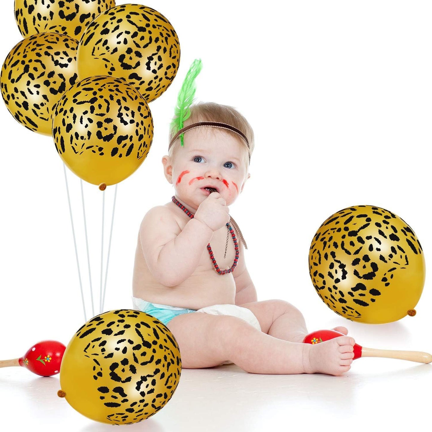 60 Pcs Cheetah Balloons Gold Leopard Print Balloons 12 Inch Spots Latex Leopard Animal Party avors or Saari Jungle Theme Birthday Party Baby Shower Decoration Supplies