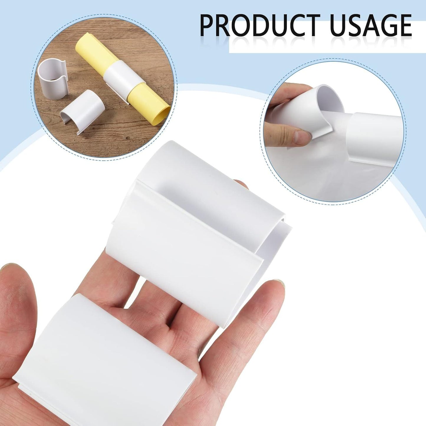 16 Pcs White Pool Cover Clips or Above Ground Pools PVC Clamps or Swimming Pool Wind Guard Cover Clips or 1-1/2 Inch PVC Pipe or Securing Swimming with Metal Railing