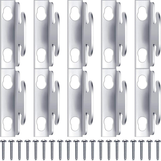 Curtain Rod Brackets & Hooks Accessories - Adjustable Sets with Screws & Support Hangers or Home & Kitchen (10 Sets)