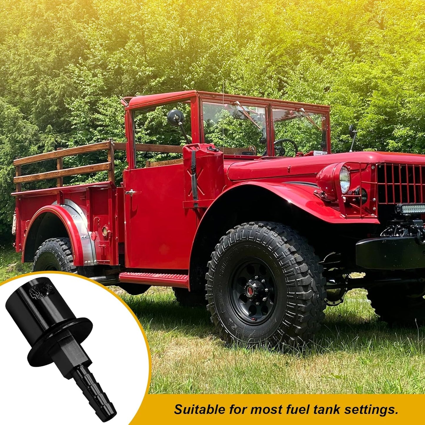 Biaungdo Black Fuel Tanks Remote Mount Vent Valve, 5/16 Inch Hose Barb Size Tank Vent Line Replacement Part