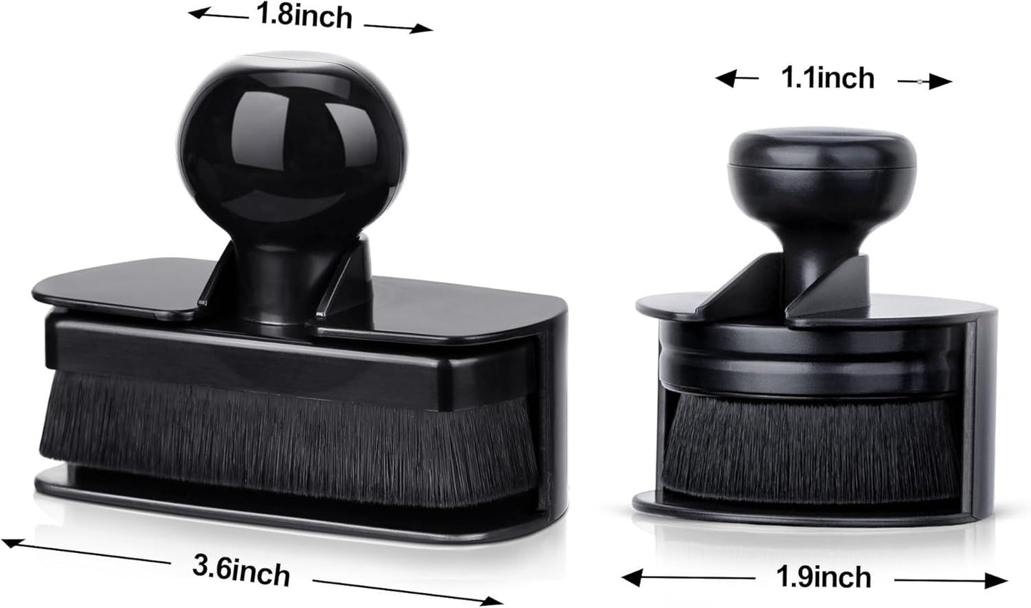 Car Tire Shine Applicator,Large Vegan Tire Shine Brush - Automotive Tire Dressing Applicator Brush with Storage Stand or Tire Detailing & Car Wash Kit, Black, 3.6 Inch Length (Black)