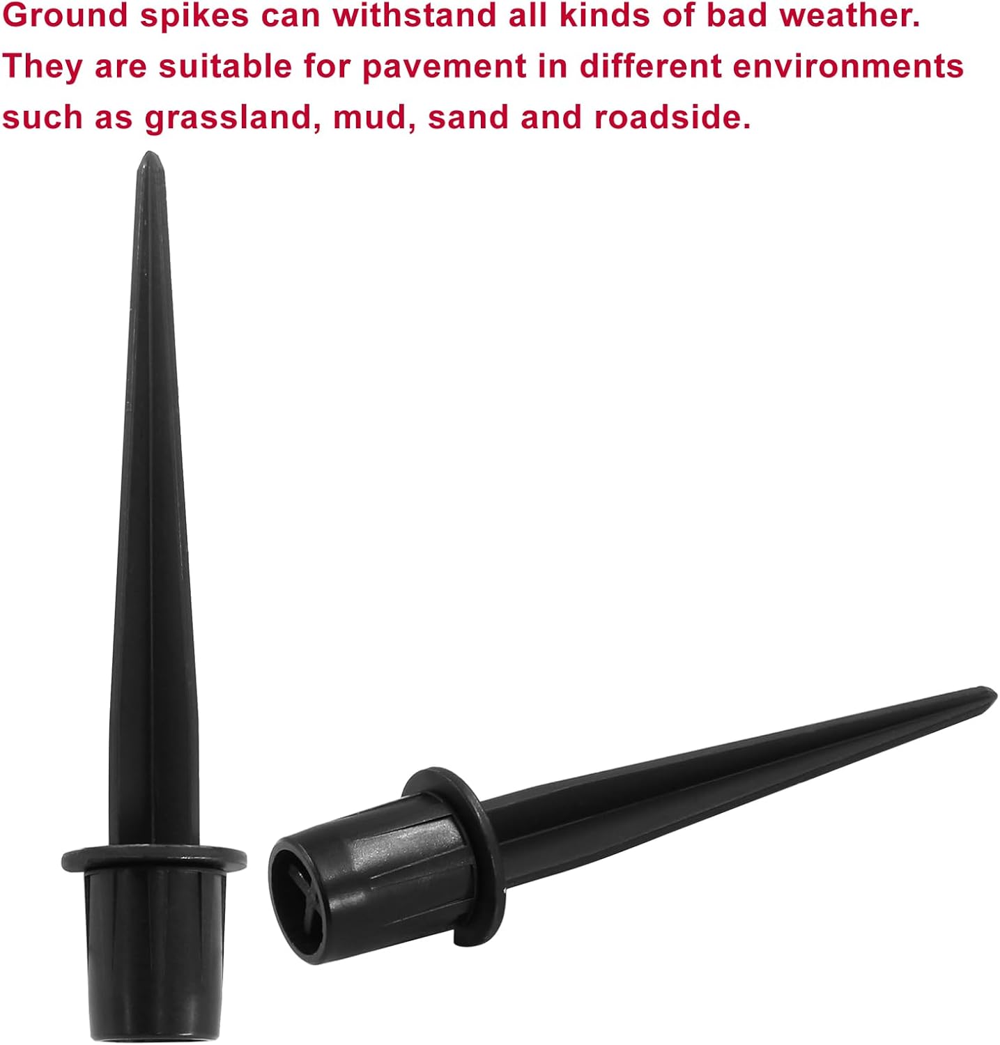 Biaungdo 8 Pack Metal Stakes, 5.3 Inch Solar Light Replacement Stakes, Black Outdoor Ground Stake for Yard Landscape Garden Pathway Patio Lamps Pole