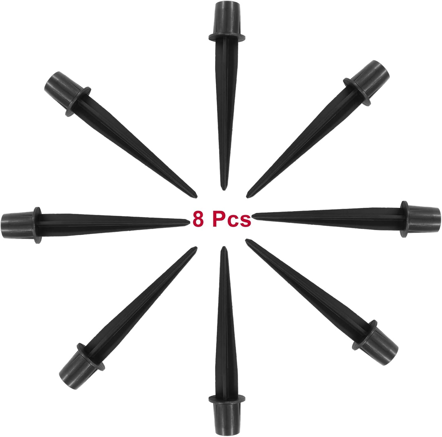 Biaungdo 8 Pack Metal Stakes, 5.3 Inch Solar Light Replacement Stakes, Black Outdoor Ground Stake for Yard Landscape Garden Pathway Patio Lamps Pole
