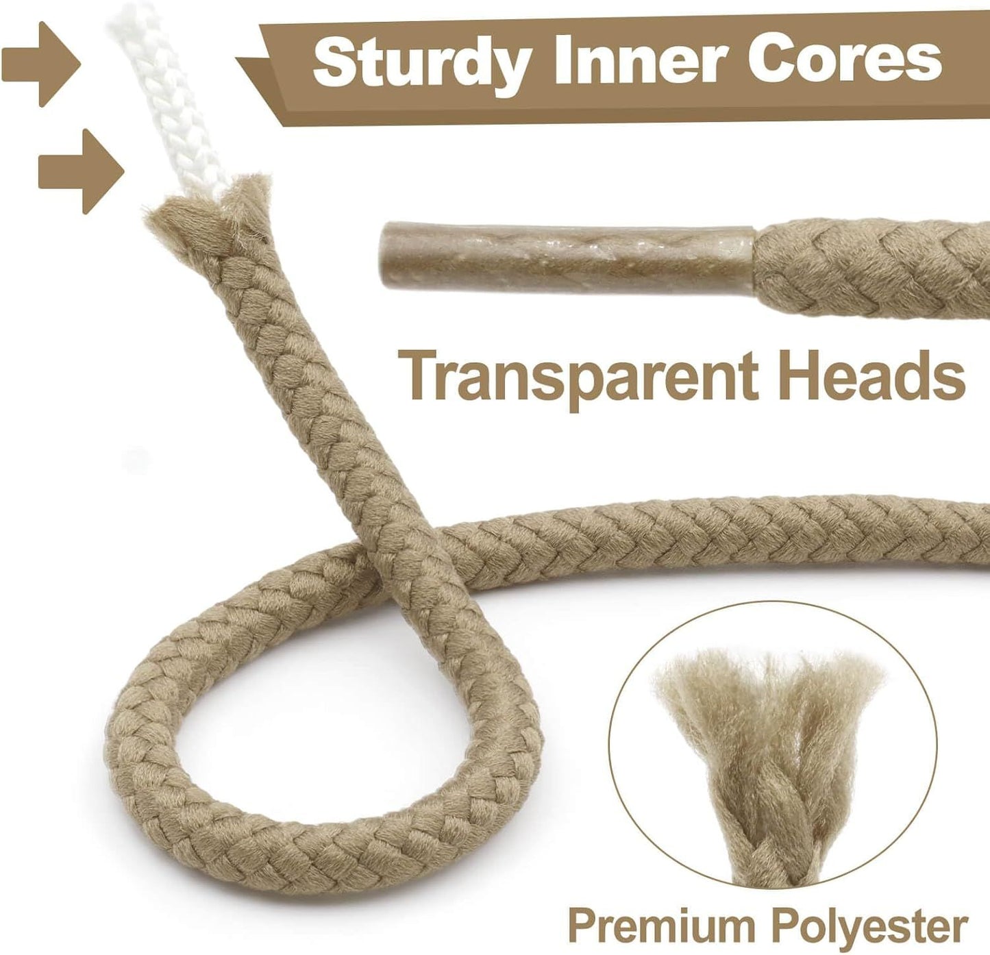Round Braided Hiking Shoelaces: Work Climbing Shoe Laces or Boot 2 Pair