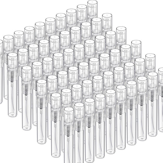 60PCS 5ml Mini Spray Bottle, Mini Clear Plastic Spray Bottle Empty, ine Mist Reillable Mini Perume Bottle, Perume Atomizer, Small Empty Sample Containers, Plastic Portable Travel Bottle