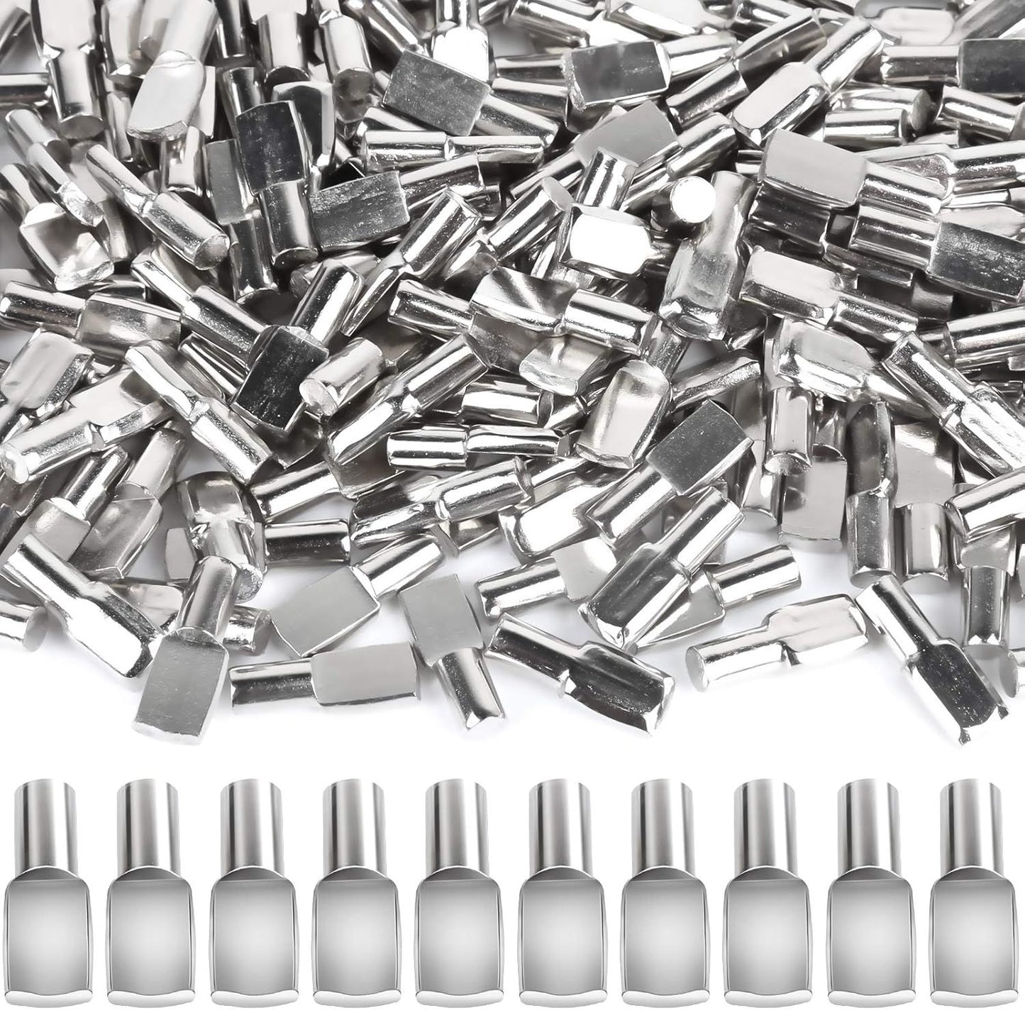 200 PCS 5mm Shel Pins, Shel Pegs, Metal Nickel Shel Pins, Shel Support Pegs, Cabinet Shel Pegs, Shel Pegs or Shelves, Shel Pins 5mm, Spoon Shaped Cabinet Support Pegs Holder