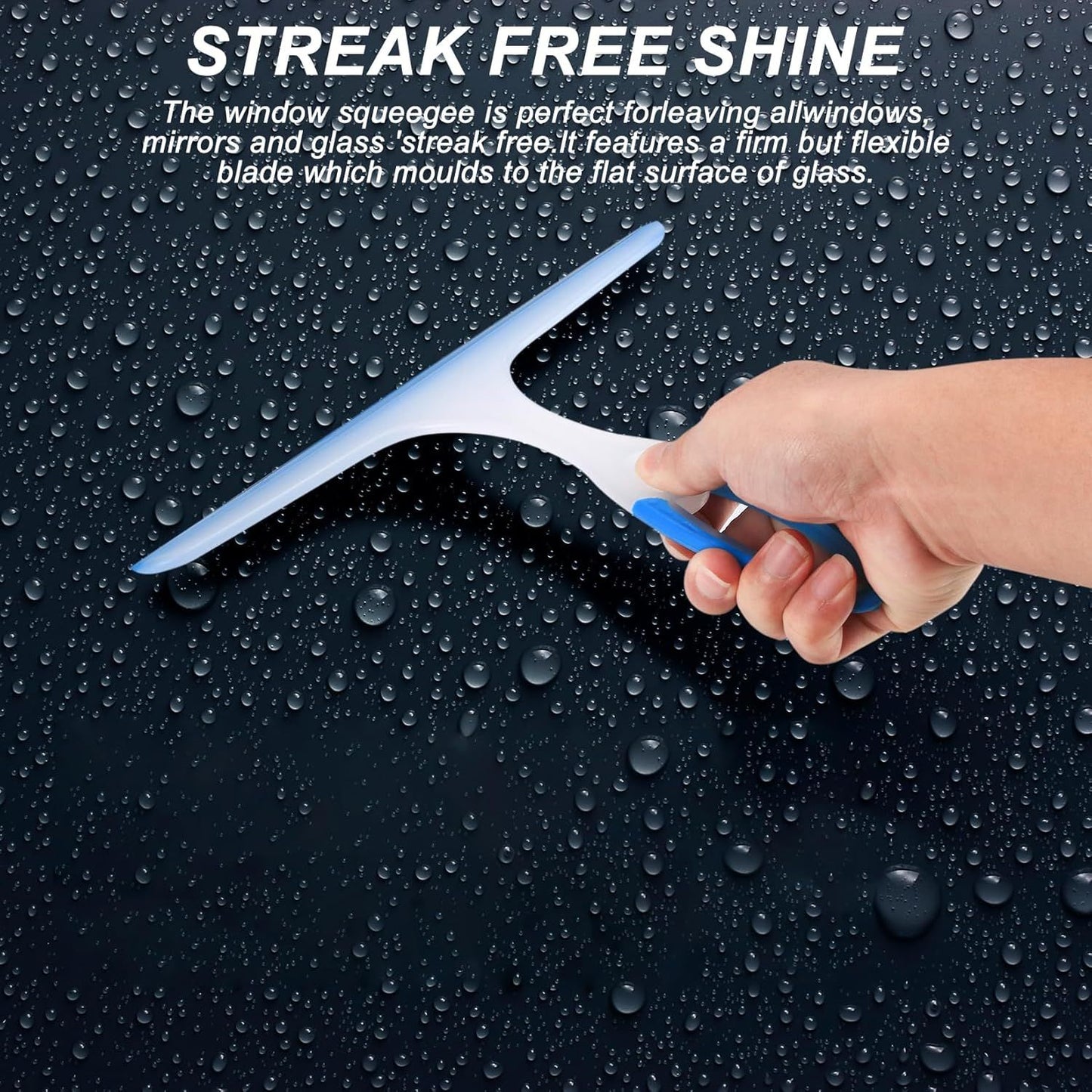 Shower Squeegee or Glass Doors, 3pcs Bathroom Squeegee or Shower Cleaner Squeegee, Window Cleaning Squeegee Glass Shower Door or Car Window Wiper Mirror Windshield