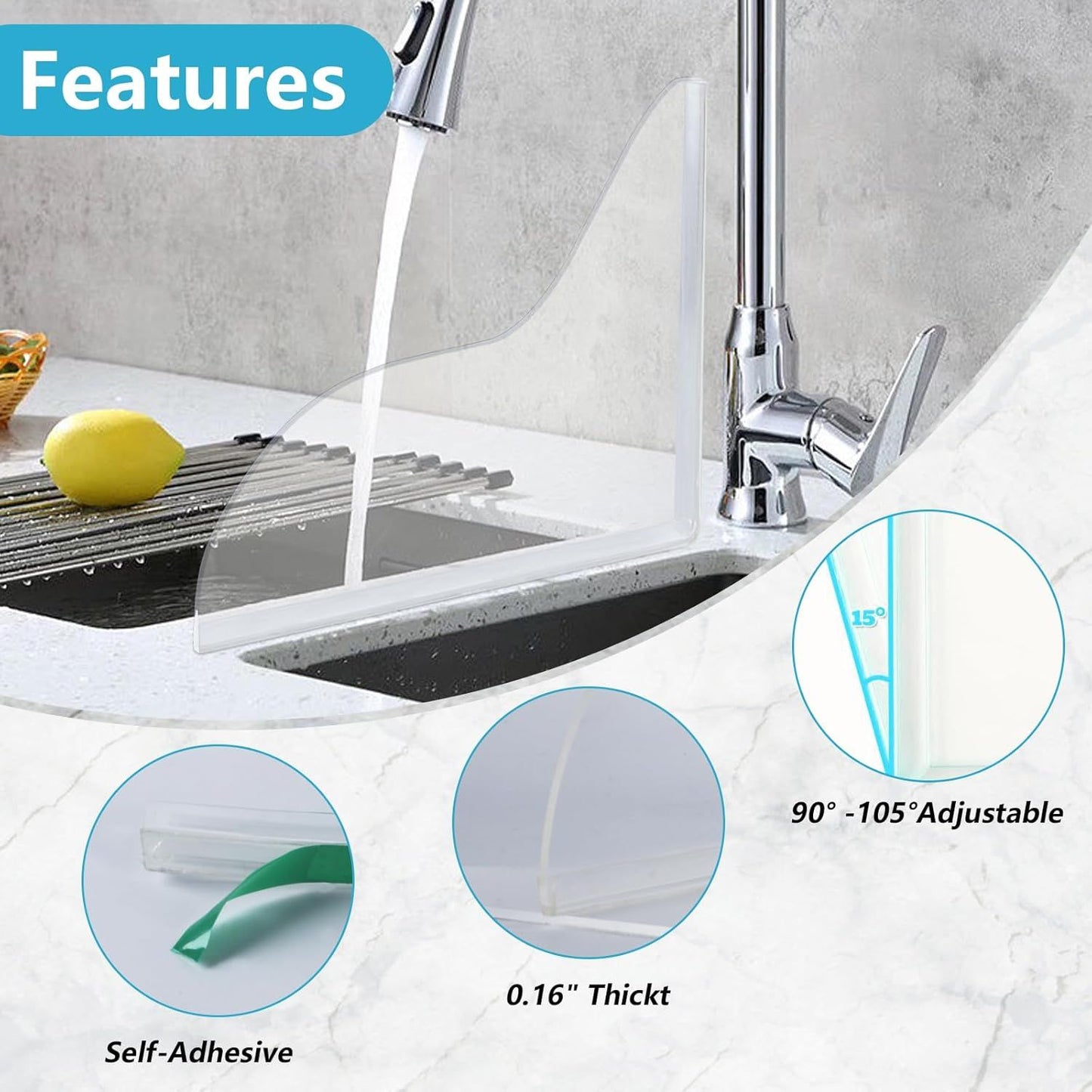 Bathroom Shower Splash Guard or Tub, 2 Pcs Bathtub Water Guards, Shower Water Guard or Bathtub Splash Guard Removable, Bathtub Water Splash Guards Corner Guards to Keep Water in Shower Bath