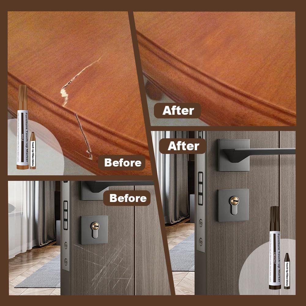 Repair Pen Wooden urniture loor Scratch Repair Markers and Wax Sticks Set o 21 or Stains, Scratches, Wood loors, Tables, Desks, Carpenters, Bedposts, Touch Ups, and Cover Ups