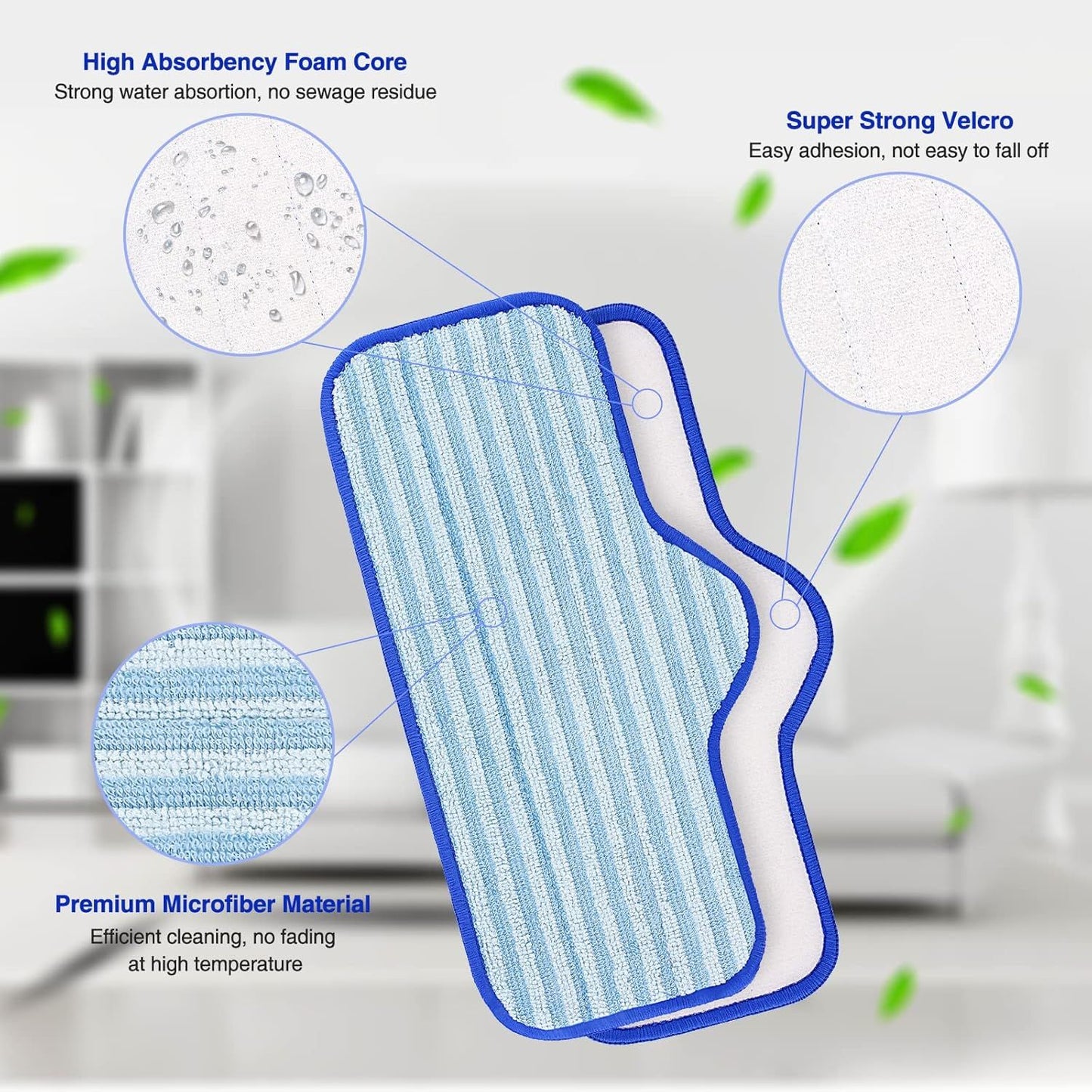 6 Pack Microiber Pads Compatible with Dupray Neat Steam Cleaner, Durable, Reusable and Machine Washable