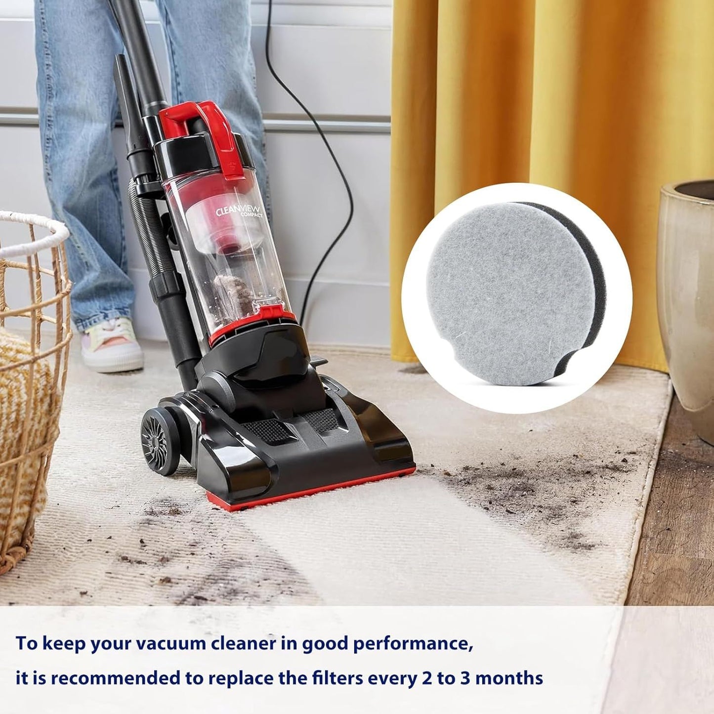 4 Pack ilter Replacement or Bissell Powerorce Compact Lightweight Vacuum Cleaner 1520 2112, Compatible with Bissell Turbo Bagless 2690 Cleanview 3508 Cleaner, Compare to Part #1604896/160-4896