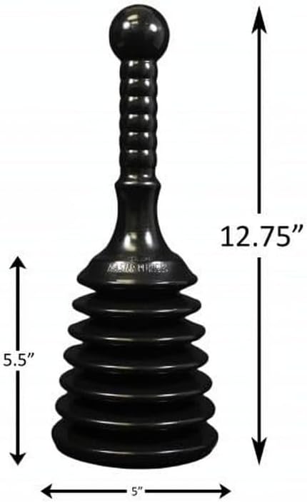 Master Plunger MPS4 Sink & Drain Plunger for Kitchen Sinks, Bathroom Sinks, Showers, and Bathtubs. Small and Strong Design with Large Bellows Commercial & Residential Use, Black