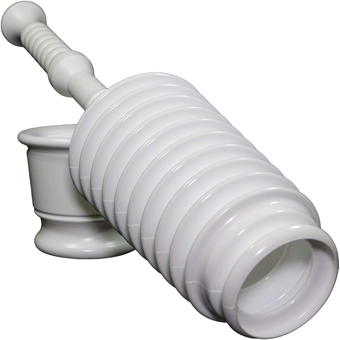 Master Plunger MP500-B4 Heavy Duty Bathroom Toilet Plunger Kit with Short Bucket. Equipped with Air Release Valve, White