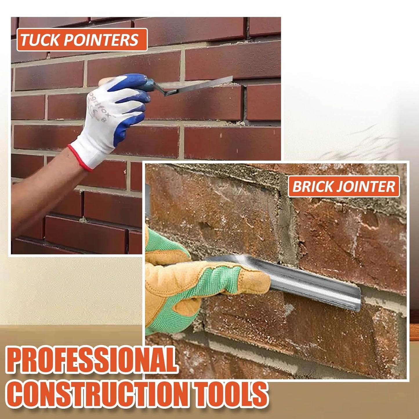 Biaungdo 3 Pack Tile Grout Masonry Mortar Bag & Brick Jointer & Tuck Pointers, Heavy Duty Piping Bags Grout Sealer Bag for Tile Installation(Blue)