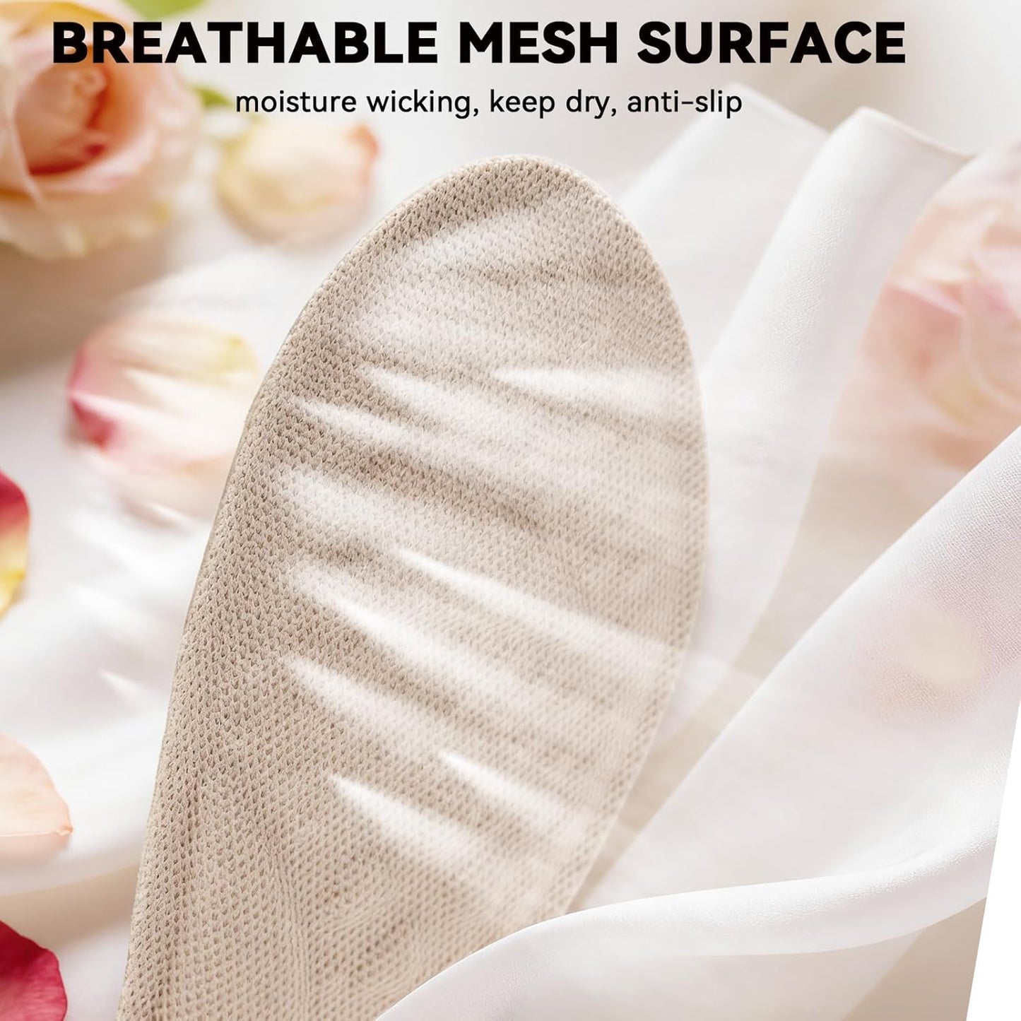 Arch Support High Heel Inserts for Women, Breathable Foam Cushion Sandal Inserts with Mesh Fabric Surface, Anti-Slip Insoles for Flats, Shock Absorb Inserts for Plantar Fasciitis Relief, L 7.5-9.5