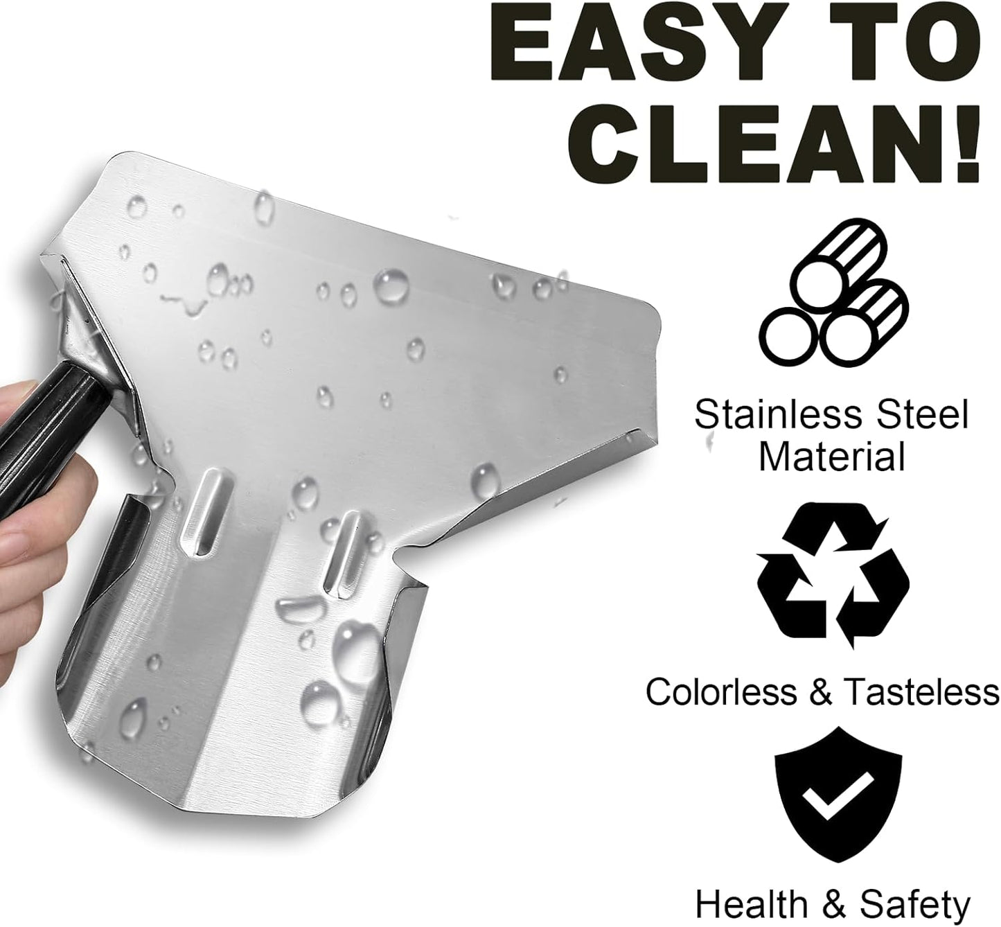 Biaungdo Stainless Steel French Fry Popcorn Scoop, Metal Popcorn Scoop, French Fry Bagger, Quick Fill Tool for Bags & Boxes, Multipurpose Scooper for Food, Fries, Snacks, Desserts, Ice(Right Handle)