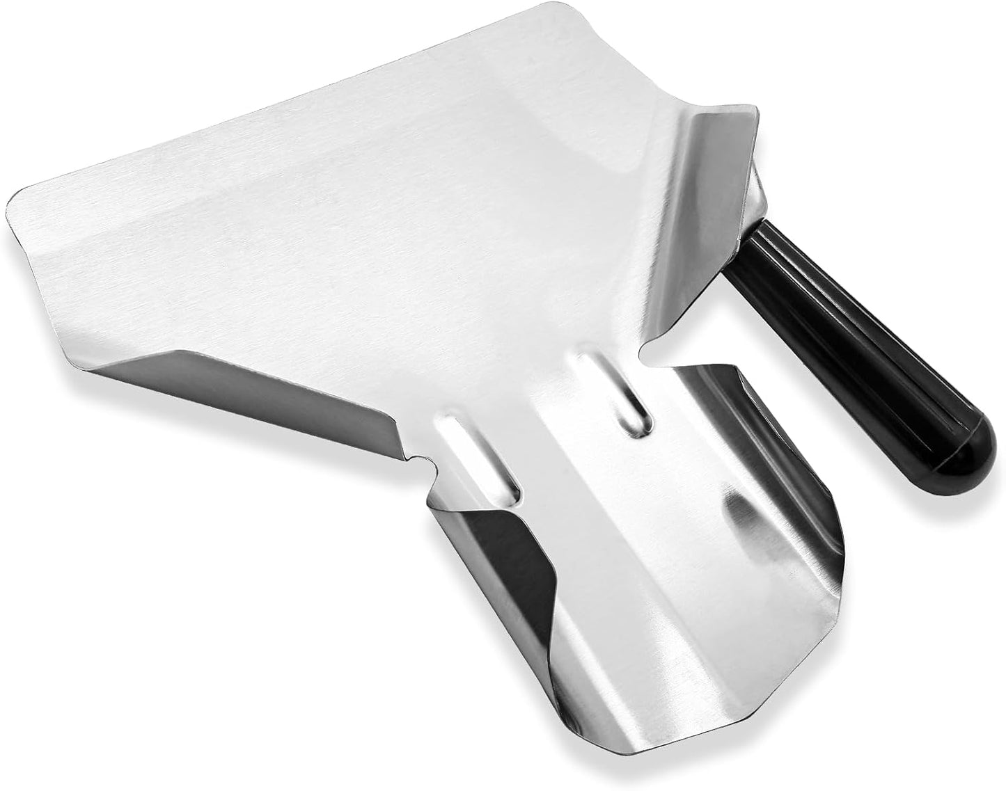 Biaungdo Stainless Steel French Fry Popcorn Scoop, Metal Popcorn Scoop, French Fry Bagger, Quick Fill Tool for Bags & Boxes, Multipurpose Scooper for Food, Fries, Snacks, Desserts, Ice(Right Handle)