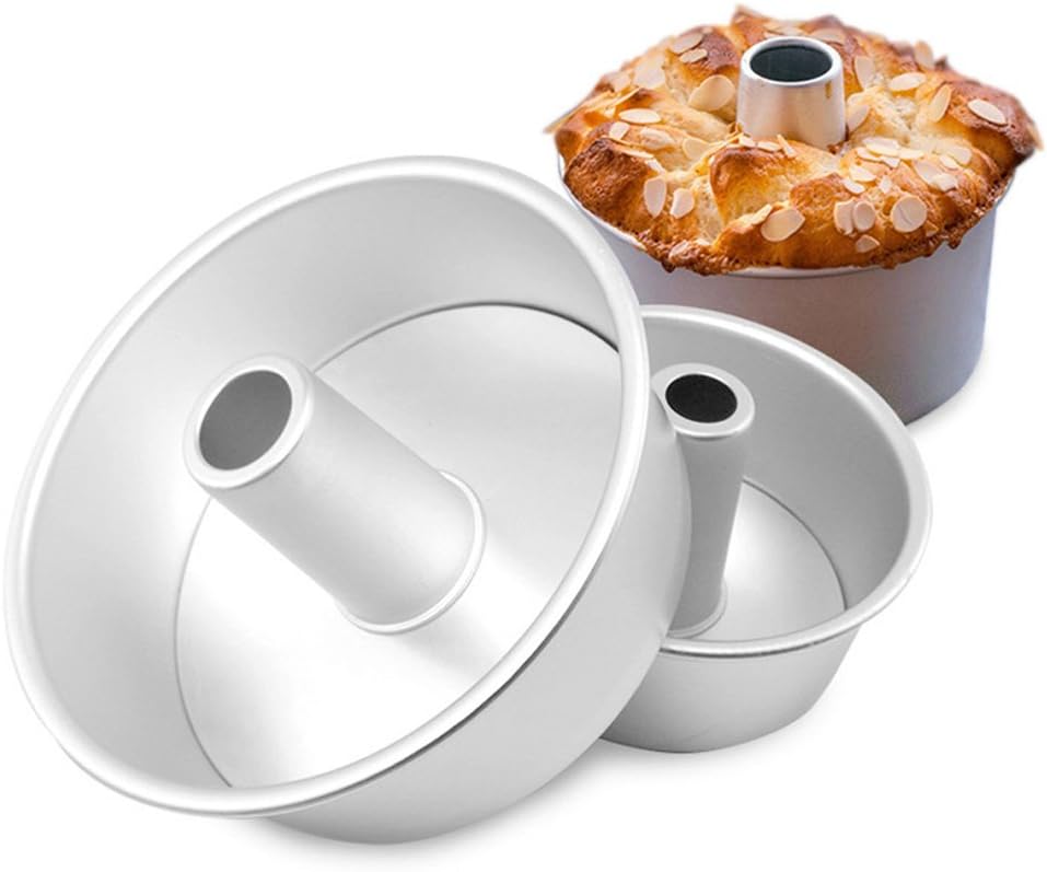 6 Inch Angel Food Cake Pan with Removable Bottom, Aluminum Round Tube Pan Chiffon Cake Mold Baking Tin