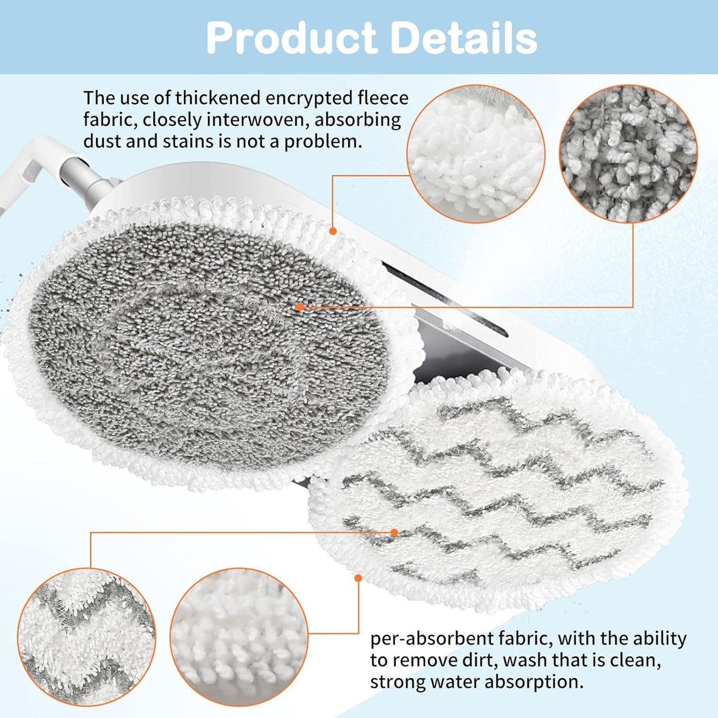 10 Pack Upgraded Replacement Steam Mop Pads or Shark S8201 S7001 S8001 S7201 S7000AMZ S7000 S7005 S7020 S7001C Steam Mop,Steam & Scrub All-in-One Scrubbing and Sanitizing,Dirt Grip Scrub Washable Pad