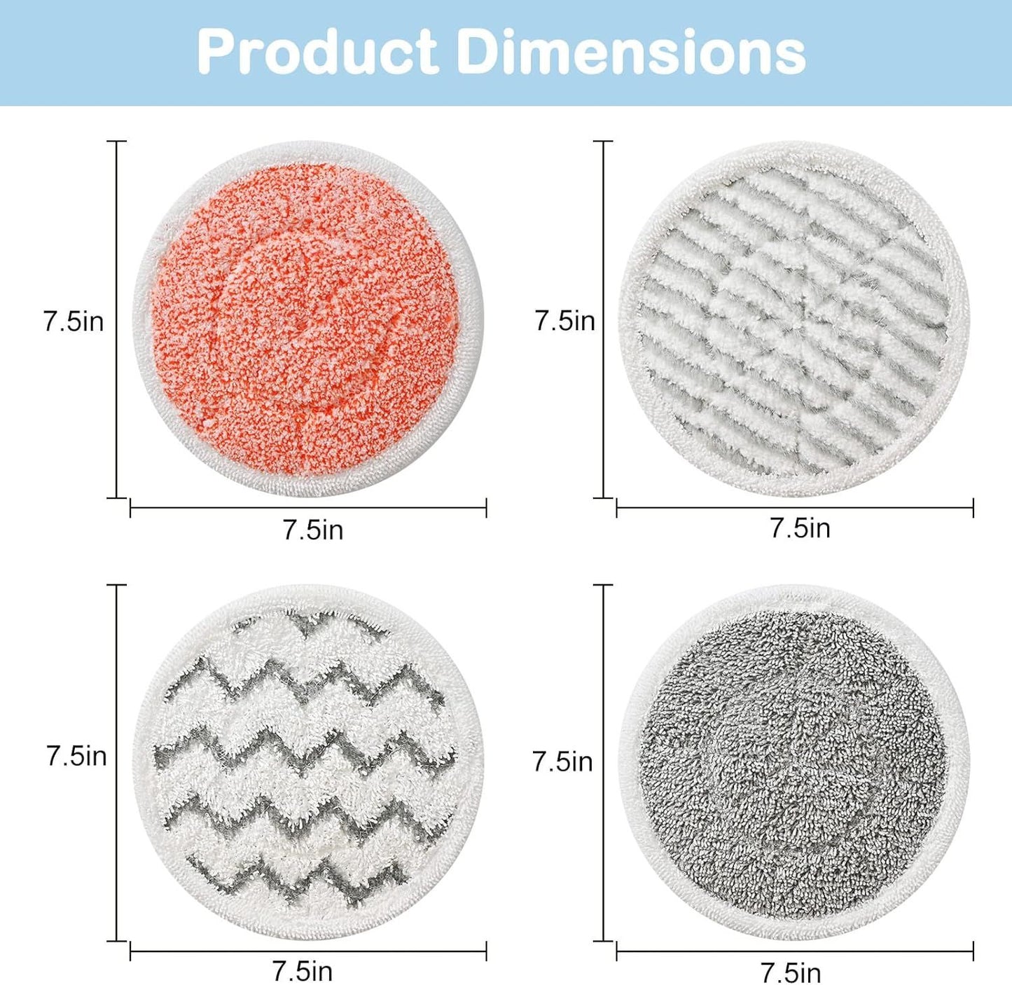 12 Pack Upgraded Replacement Steam Mop Pads or Shark S8201 S7001 S8001 S7201 S7000AMZ S7000 S7005 S7020 S7001C Steam Mop,Steam & Scrub All-in-One Scrubbing and Sanitizing,Dirt Grip Scrub Washable Pad