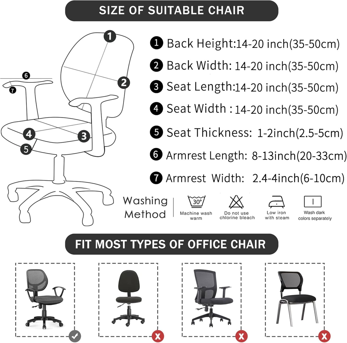 4 Pieces Office Chair Cover for Desk Chair Back and Seat with Armrest Covers Stretch Velvet Embossing Pink Split Office Chair Slipcovers Set Washable