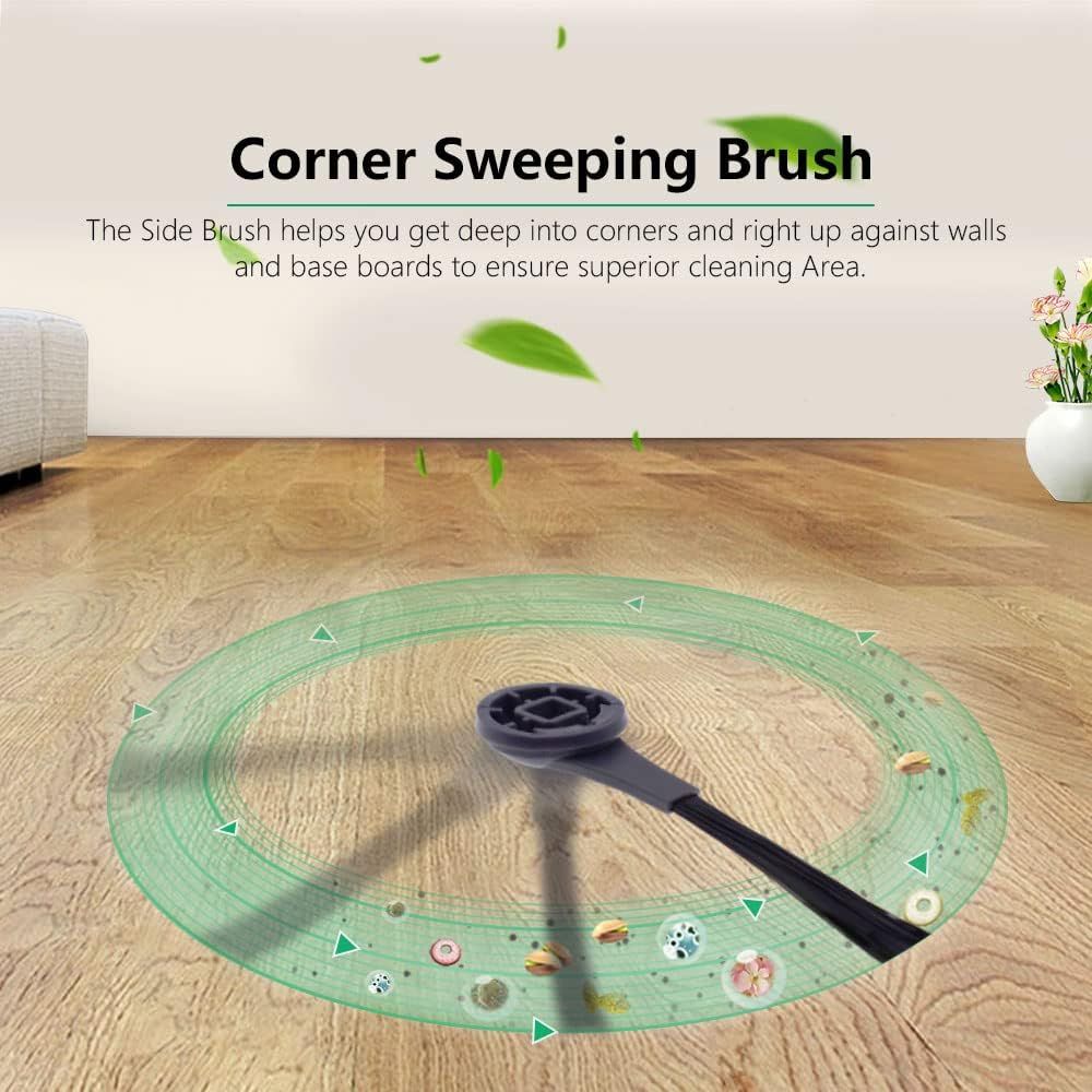 Replacement Compatible with Shark IQ Series R101AE RV1001AE RV101 RV1001 RV912S, Robot Vacuum with 1 Main Brush 2 HEPA ilter 4 Side Brush