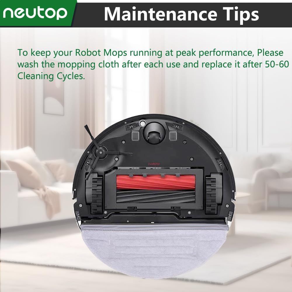 Mop Cloths Pads, Compatible with  S8, S8+, S7, S7+, S7 MaxV Plus/MaxV Ultra/Pro Ultra, Robot Vacuum Cleaners, Washable Spare Parts Accessories, 6-Pack.