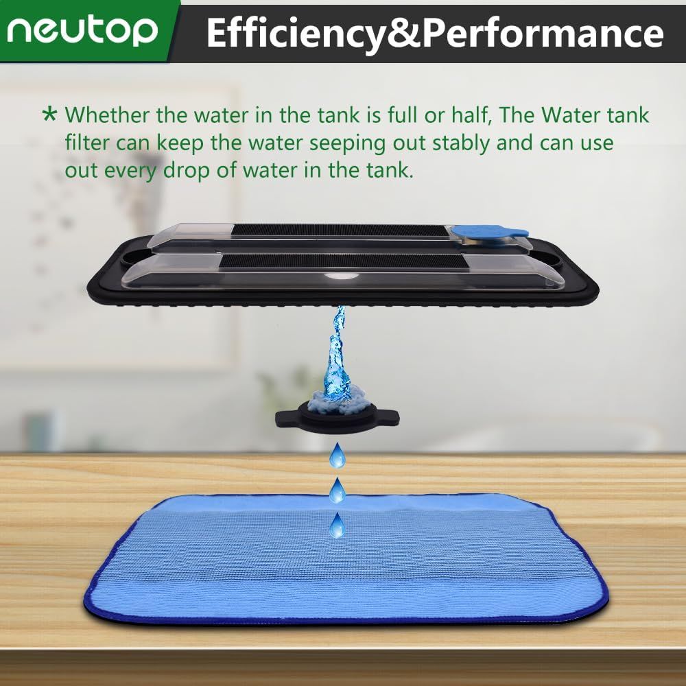 Microiber Washable Wet Mopping Cloths Pads Water Wick Caps Kit Replacement Compatible with iRobot Braava 320 380 381 380T 390 390T Mint 4200 4205 5200 5200C Model, 9 Wet Mops 5 Wick Cap.