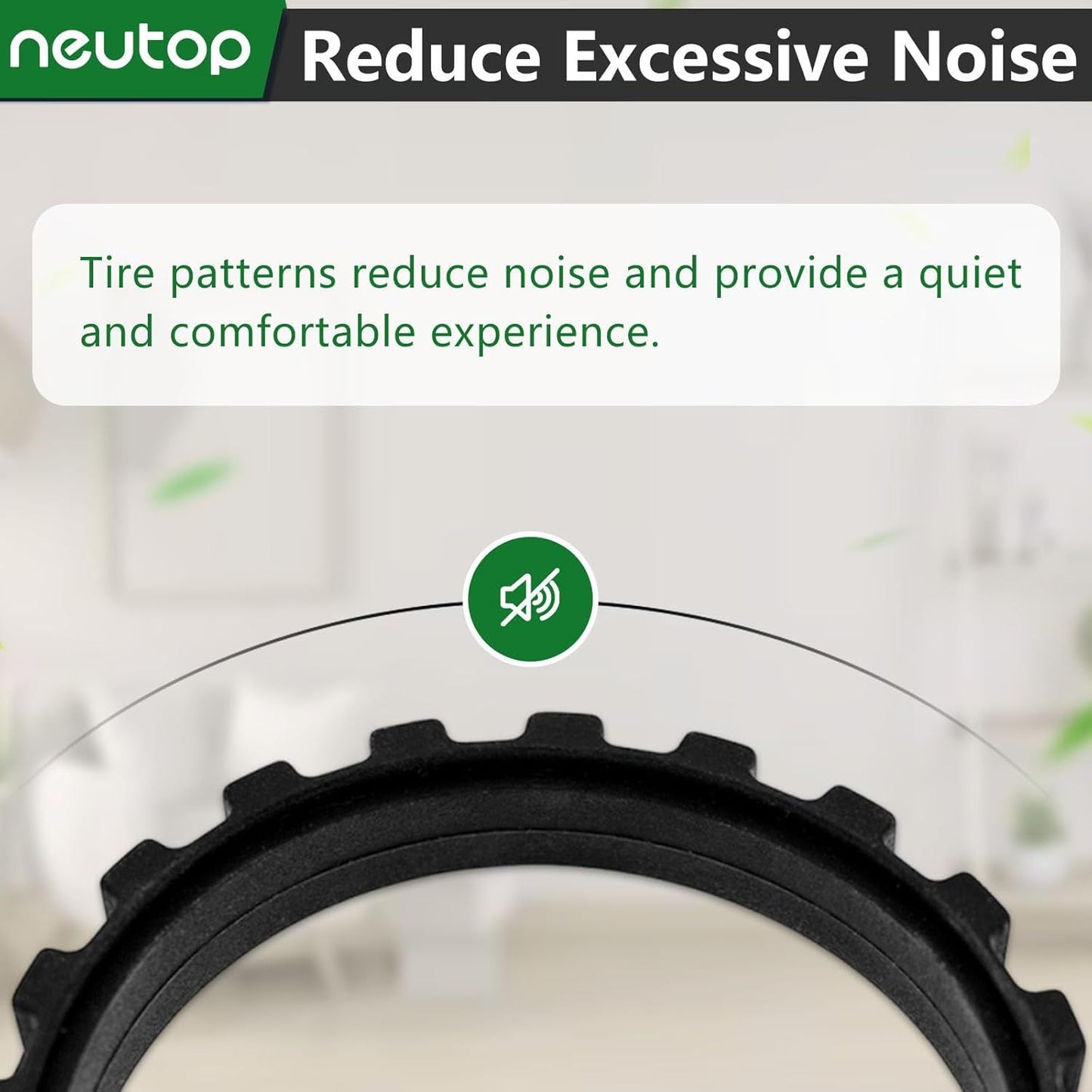 Replacement Rubber Wheel Tires Compatible with euy RoboVac 11S, 11S MAX, 15T, 30, 30C, 15C, 15C MAX, 12, 35C Models, Anti-slip, Great Adhesion and Easy Assembly, 4-Pack.