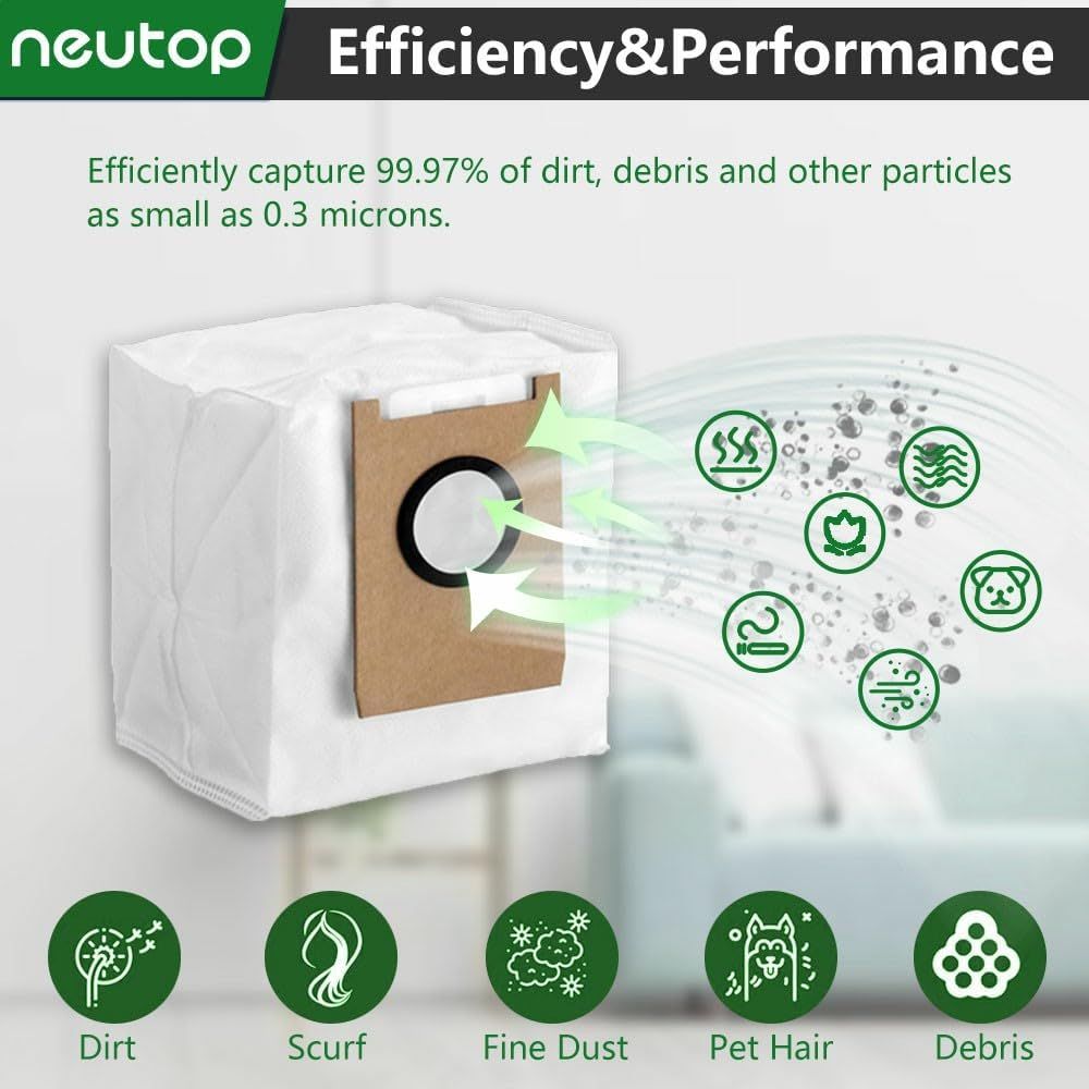 Replacement Dust Bags Compatible with euy E20, Robot Vacuum Parts Accessories Disposable Bags, 12-Pack.