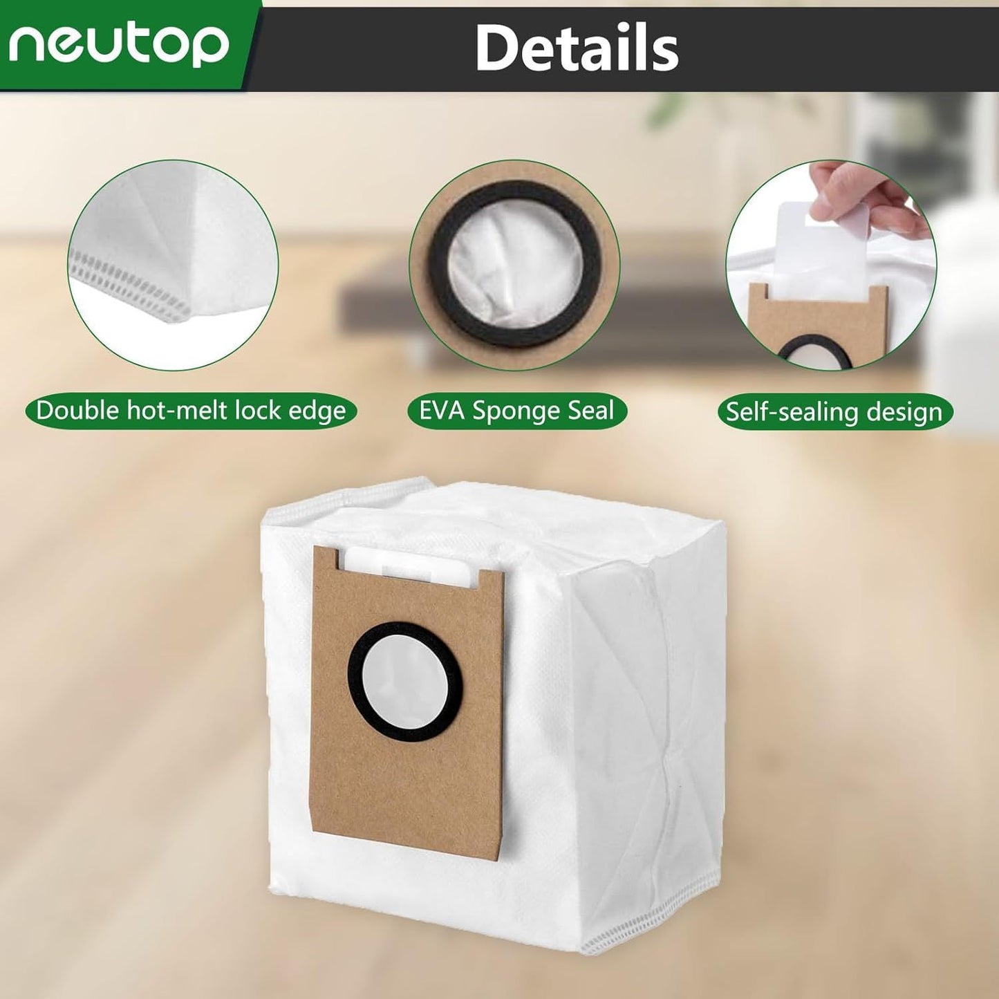 Replacement Dust Bags Compatible with euy E20, Robot Vacuum Parts Accessories Disposable Bags, 12-Pack.