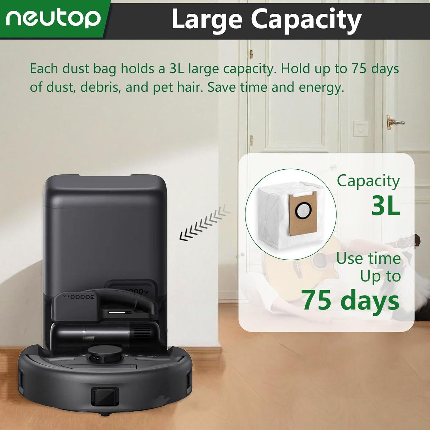 Replacement Dust Bags Compatible with euy E20, Robot Vacuum Parts Accessories Disposable Bags, 12-Pack.