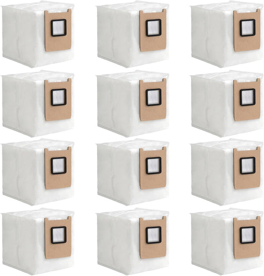 Replacement Dust Bags Compatible with euy E25/ E28/ C28, Robot Vacuum Parts Accessories Disposable Bags, 12-Pack.