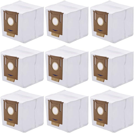 Replacement Disposable Dust Bags Compatible with Ecovacs Deebot T8, T8+, N8+, N8 Pro+, N10 Plus, Robot Vacuums, 9-Pack.