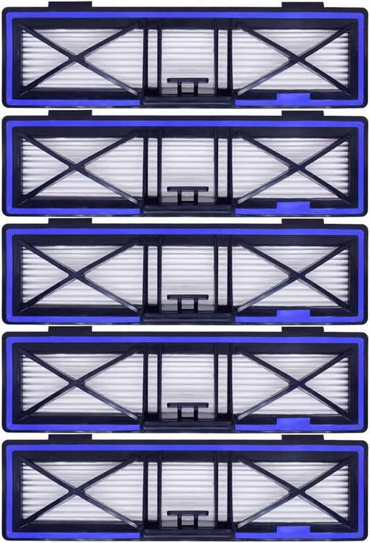 Blue Replacement H12 HEPA ilters Compatible with Neato D10, D9, D8, D7, D6, D5, D4, D3, Robotic Vacuum Cleaners, 5-Pack.