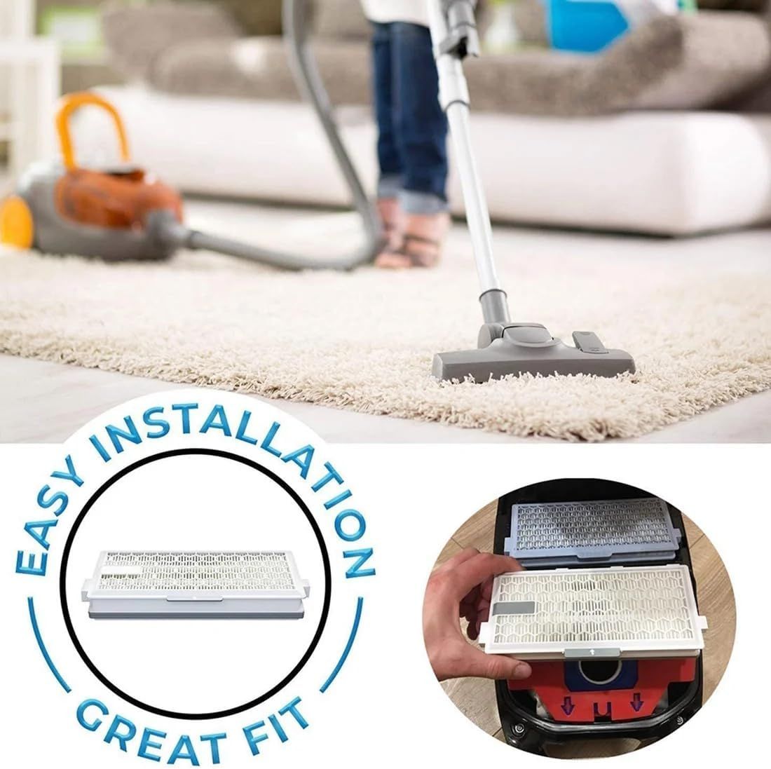 AirClean S-HA 50 Replacement ilter or Miele Complete C2/C3 Compact C1/C2 S4 S5 S6 S8 Vacuum Cleaners, Compare to HEPA AirClean S-AA 50,S-AAC 50
