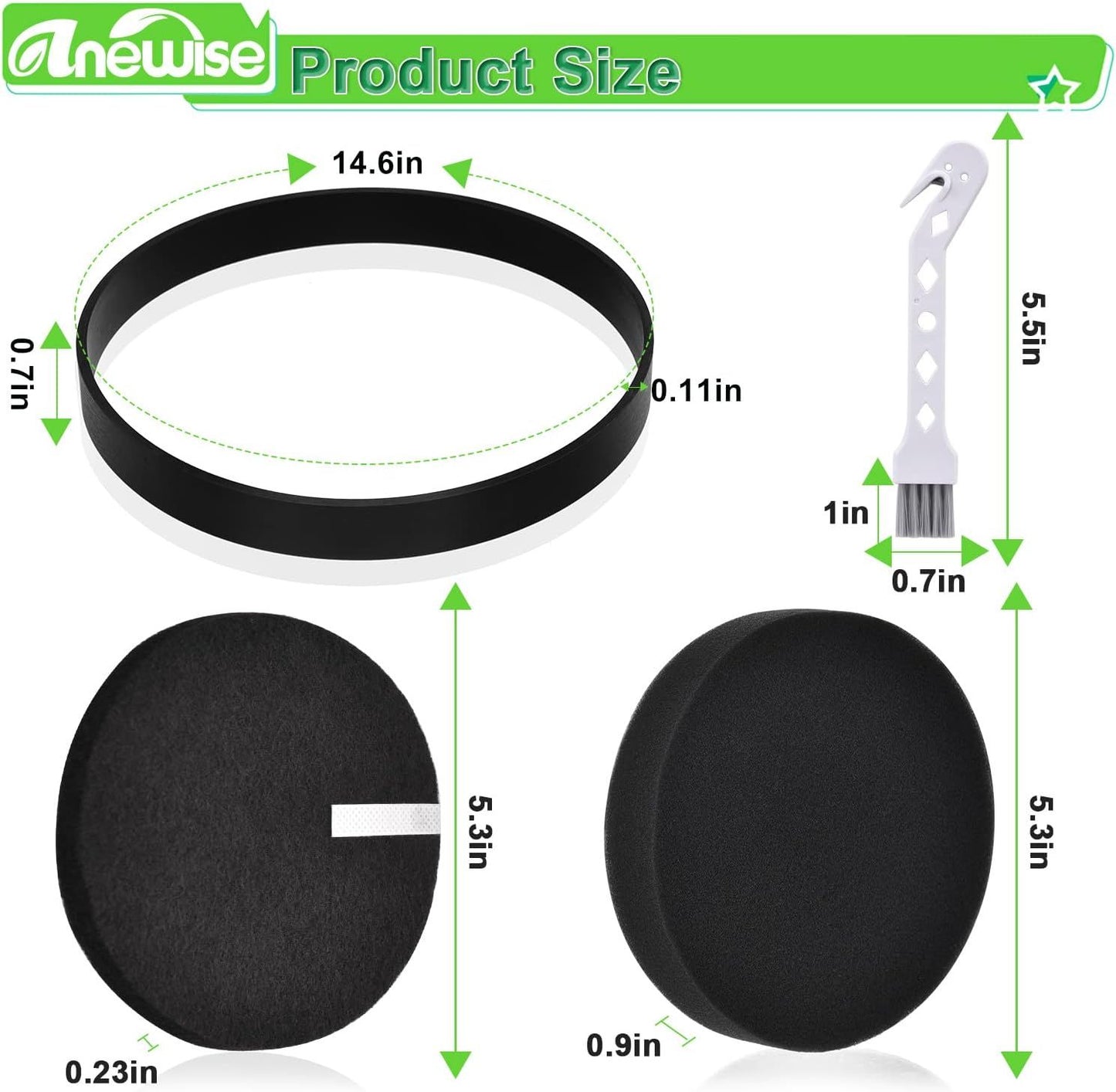 ilter and Belt Replacement or Bissell 2258 2492 2252 2254 2489 2486 2260 or Cleanview Powerliter Swivel Rewind Pet Vacuum Cleaner, 2+4 Pack, Compare to Part #3031120, 1608225 & 1601972
