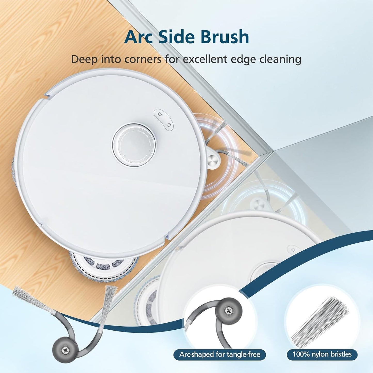 Qrevo S5V Replacement Parts or  Qrevo S5V / Curv/Edge/Edge S5A / Curv S5X, Accessories include 2*Set Main Brush, 6*Mop Pads, 6*Vacuum Bags, 4*Hepa ilters, 6*Side Brush, 2*Cleaning Tool