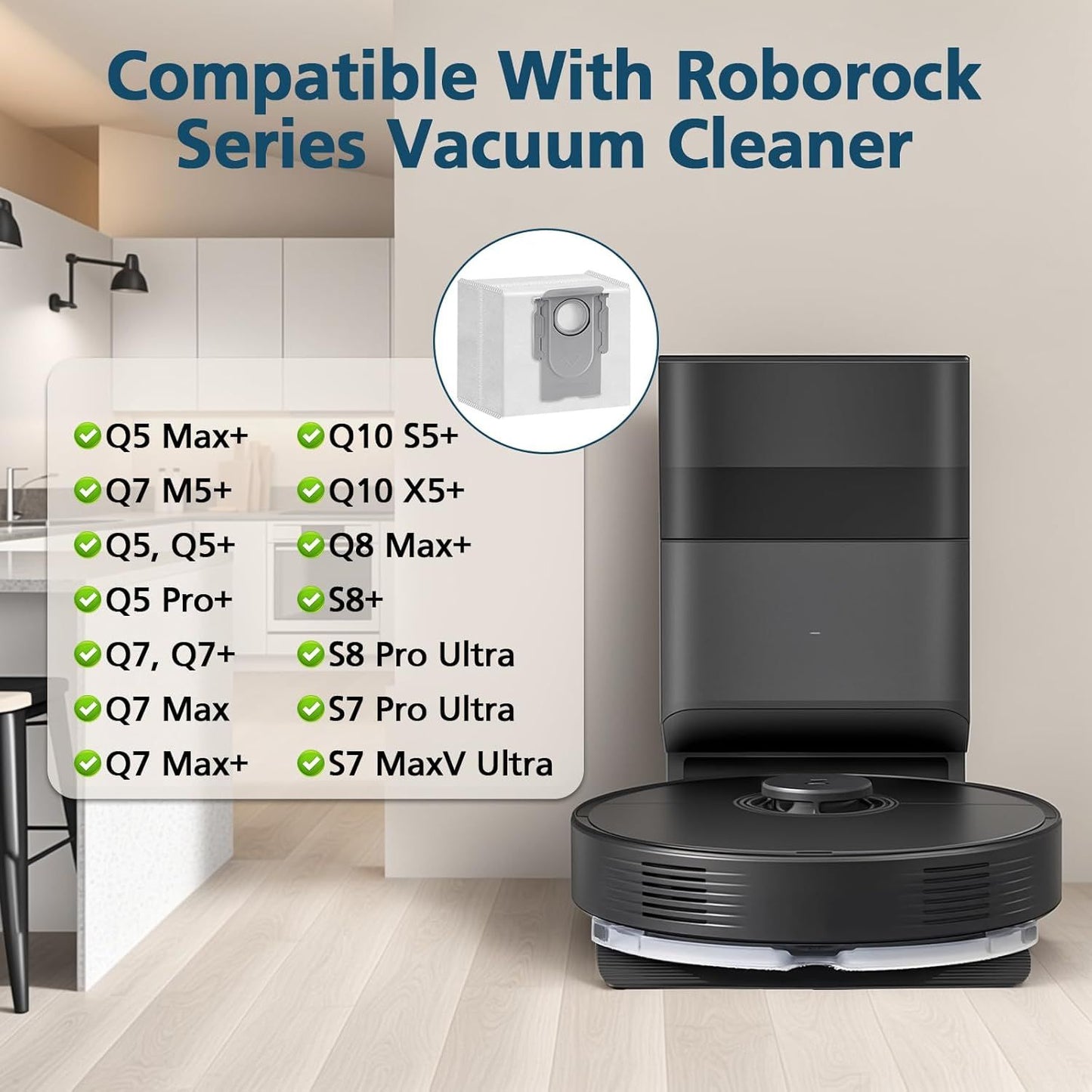 16 Packs Q10 Q7 Q5 Bag Replacement or  Q10 S5+, Q7 M5+, Q5 Max+, 3.6L Vaccum Bag or Q10 X5+, Q5+, Q5 Pro+, Q8 Max+, Q7+, Q7 Max+, S8+, S8 Pro Ultra, S7 Pro Ultra, S7 MaxV Ultra