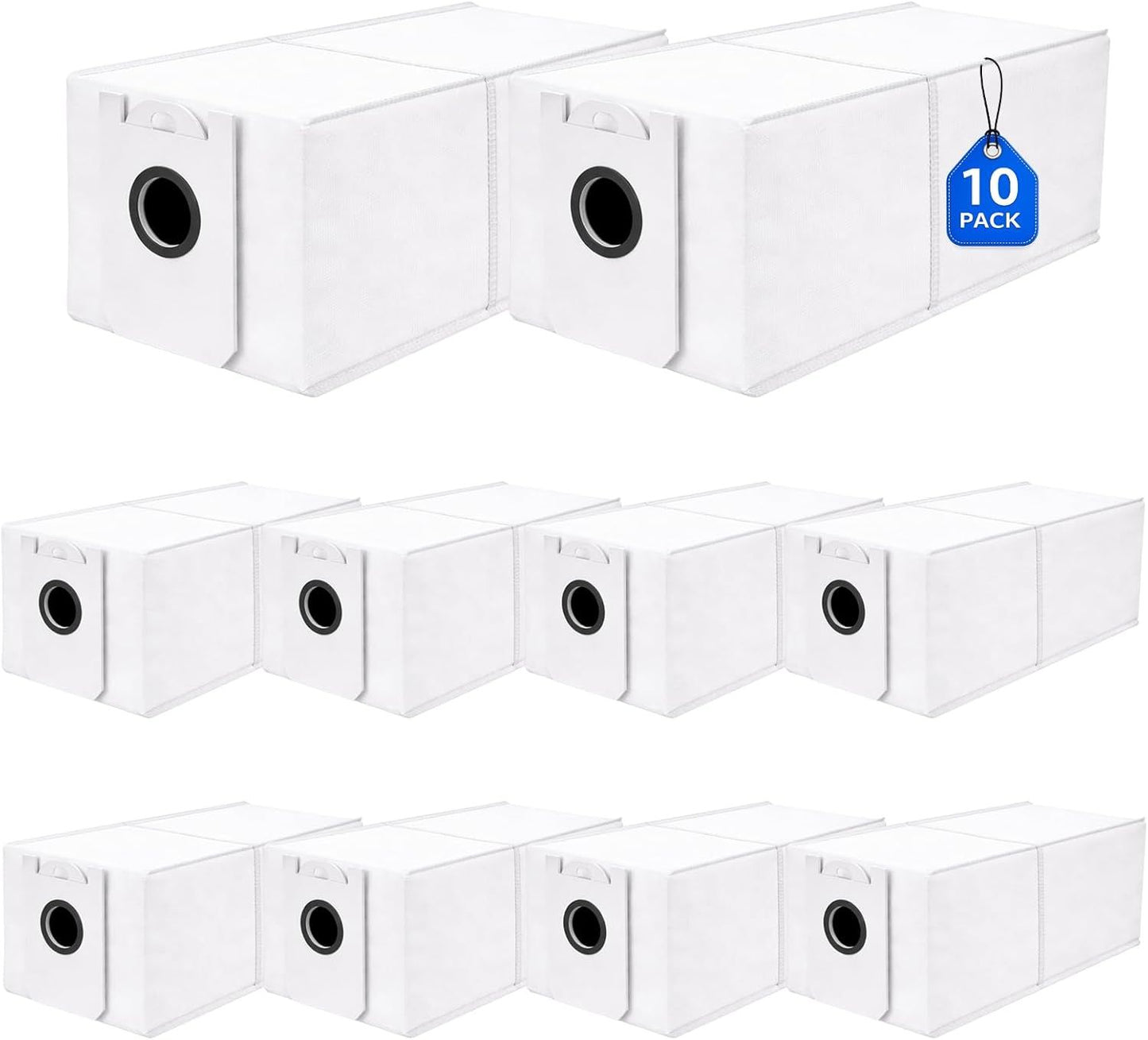 10 Pack 4.6 Liter Disposable Dust Bag Compatible with bObsweep Dustin & Orb-i Sel-Emptying Robot Vacuum Replacement Parts Accessories, 10 Vacuum Bags